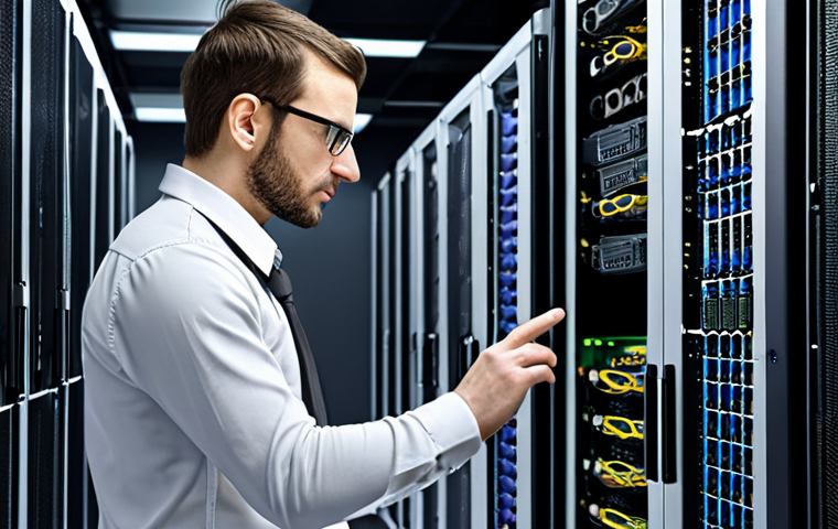A Linux system administrator confidently managing servers in a modern data center.