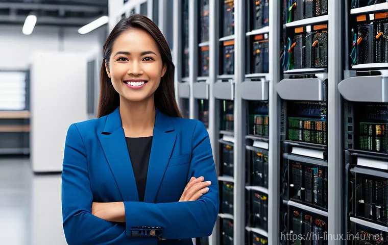 리눅스 실무에서 경험한 스토리지 관리 사례 - **Prompt:** A focused male or female system administrator, in their late 20s to early 30s, wearing s...